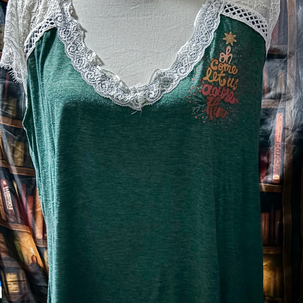 Christmas Shirt with Lace